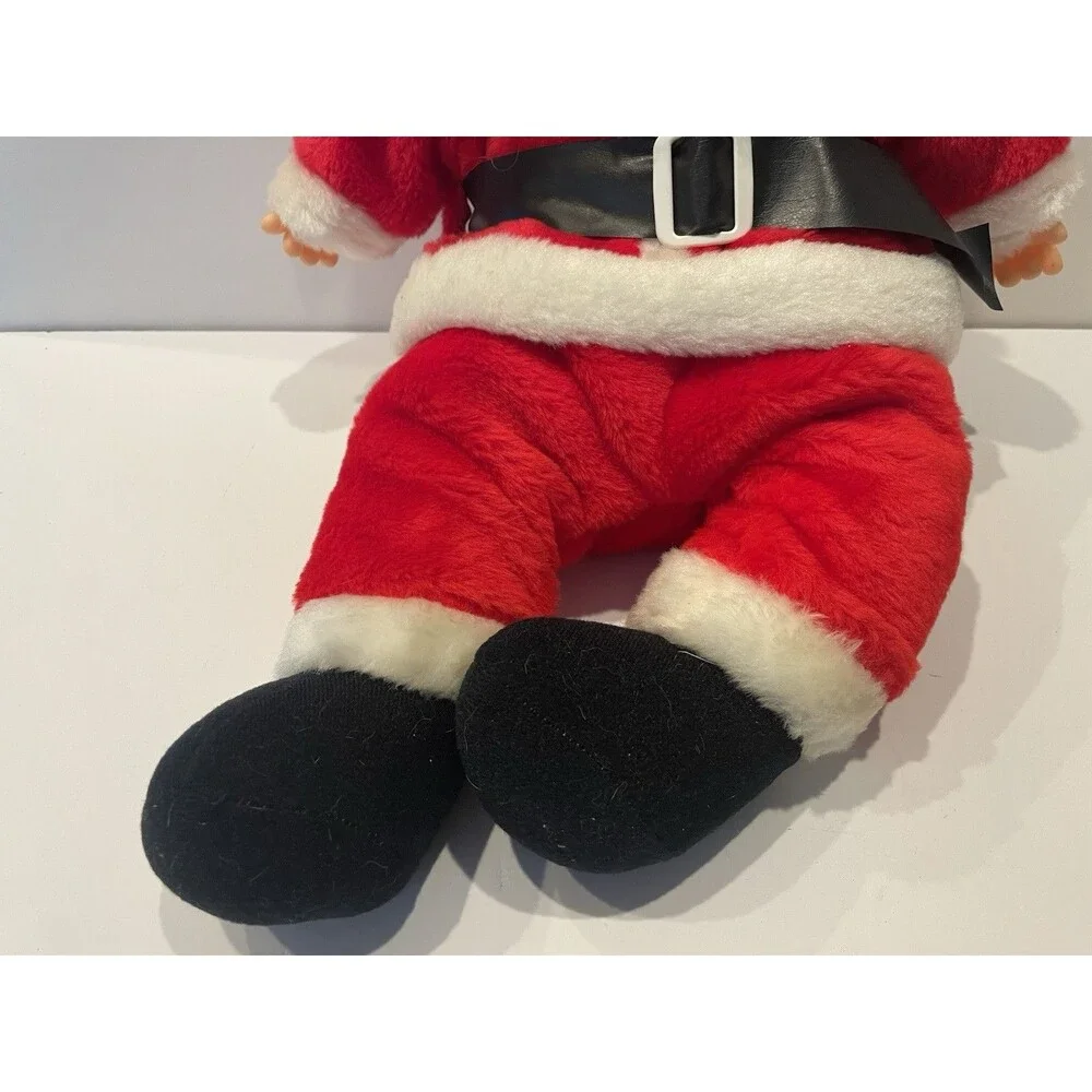 Vintage LARGE SANTA CLAUS plush doll stuffed rubber face vintage retro